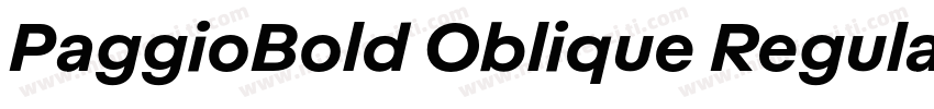 PaggioBold Oblique Regular字体转换